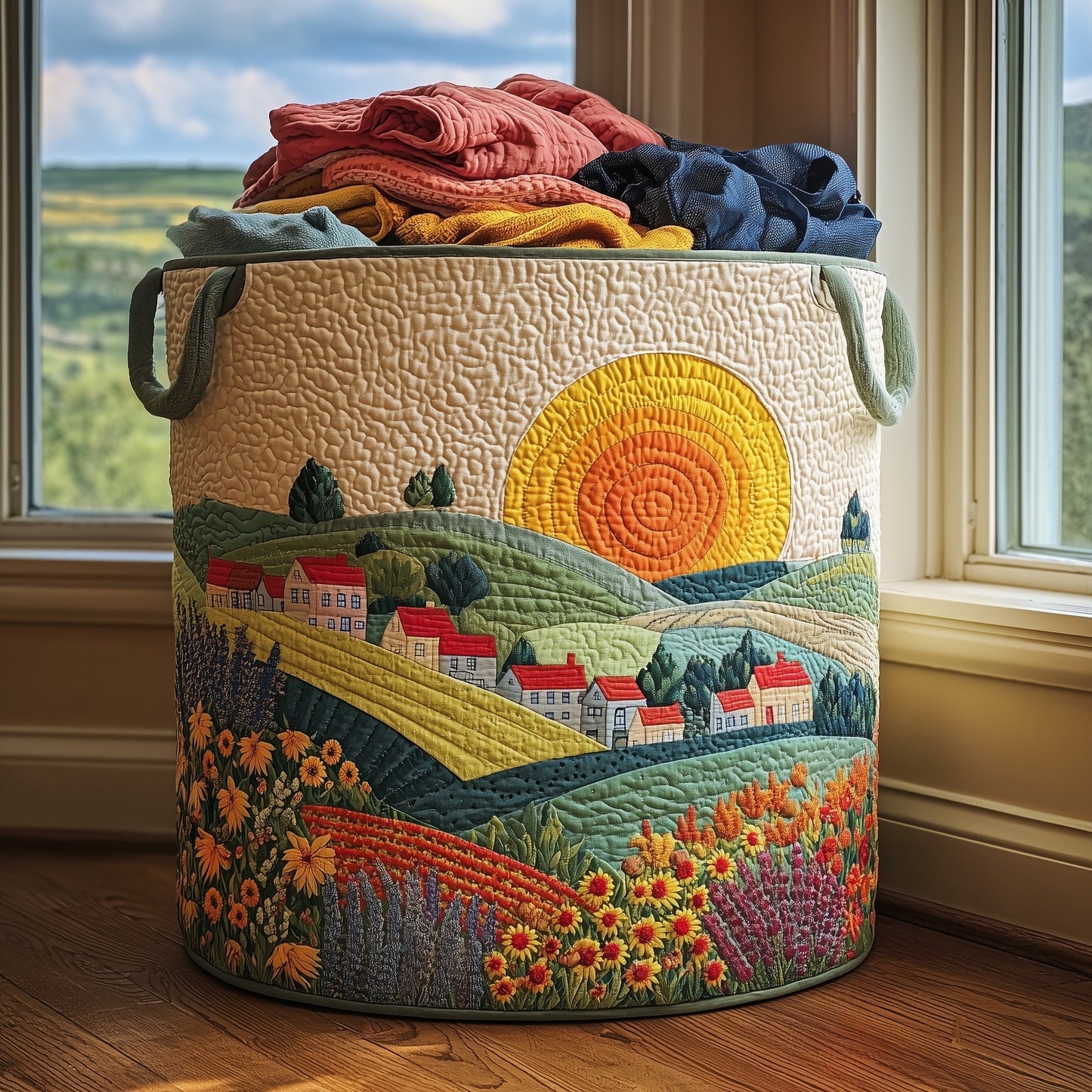 Sunny Village Laundry Tote Bag
