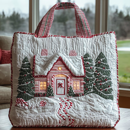 The Candy Cane Cabin Quilted Tote
