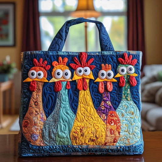 Colorful Cartoon Chickens Tote Bag