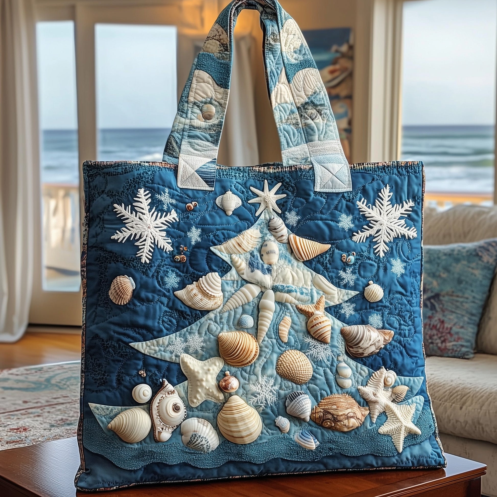 Everyday Coastal Starfish Quilted Tote