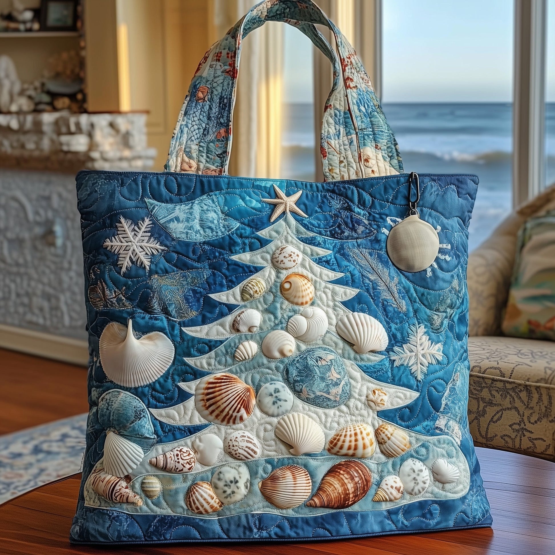 The Coastal Christmas Quilted Tote