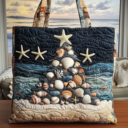 Everyday Coastal Shell Quilted Tote