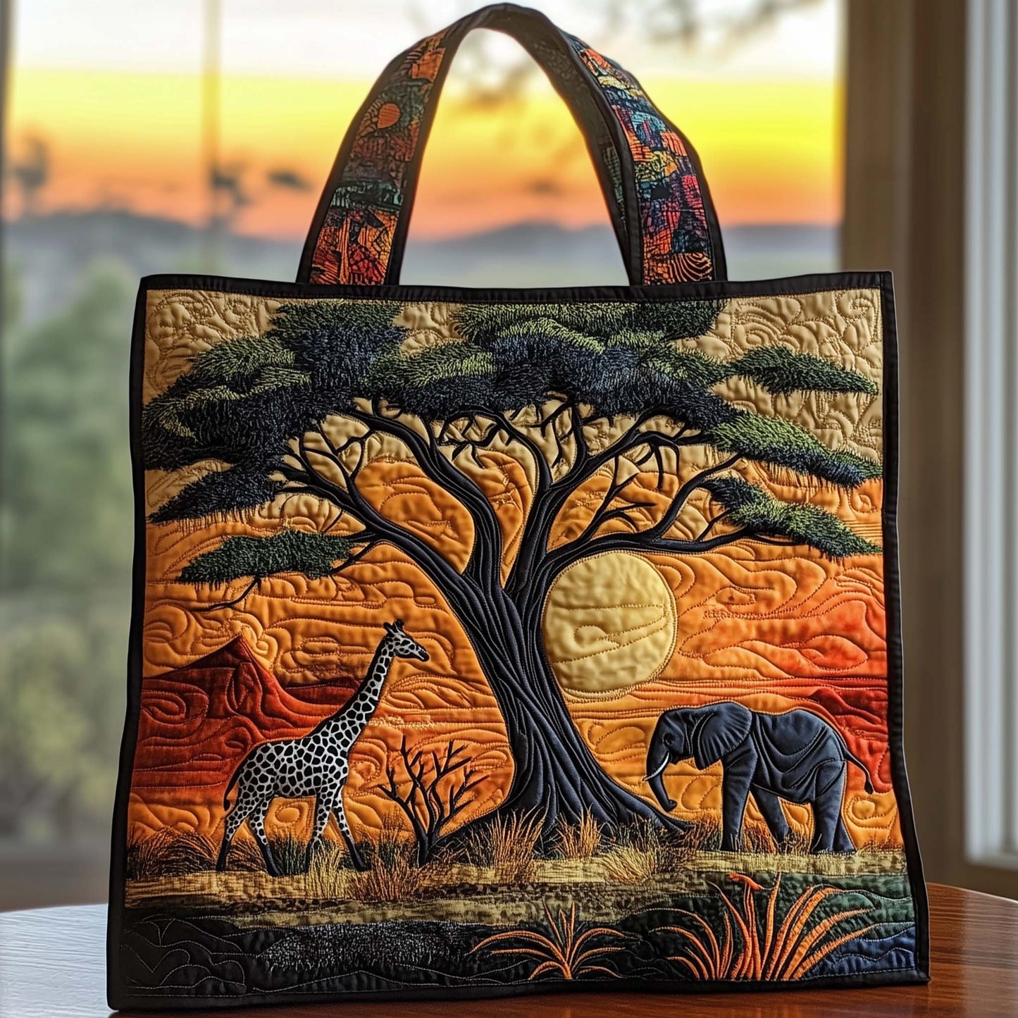 The African Wildlife Quilted Tote