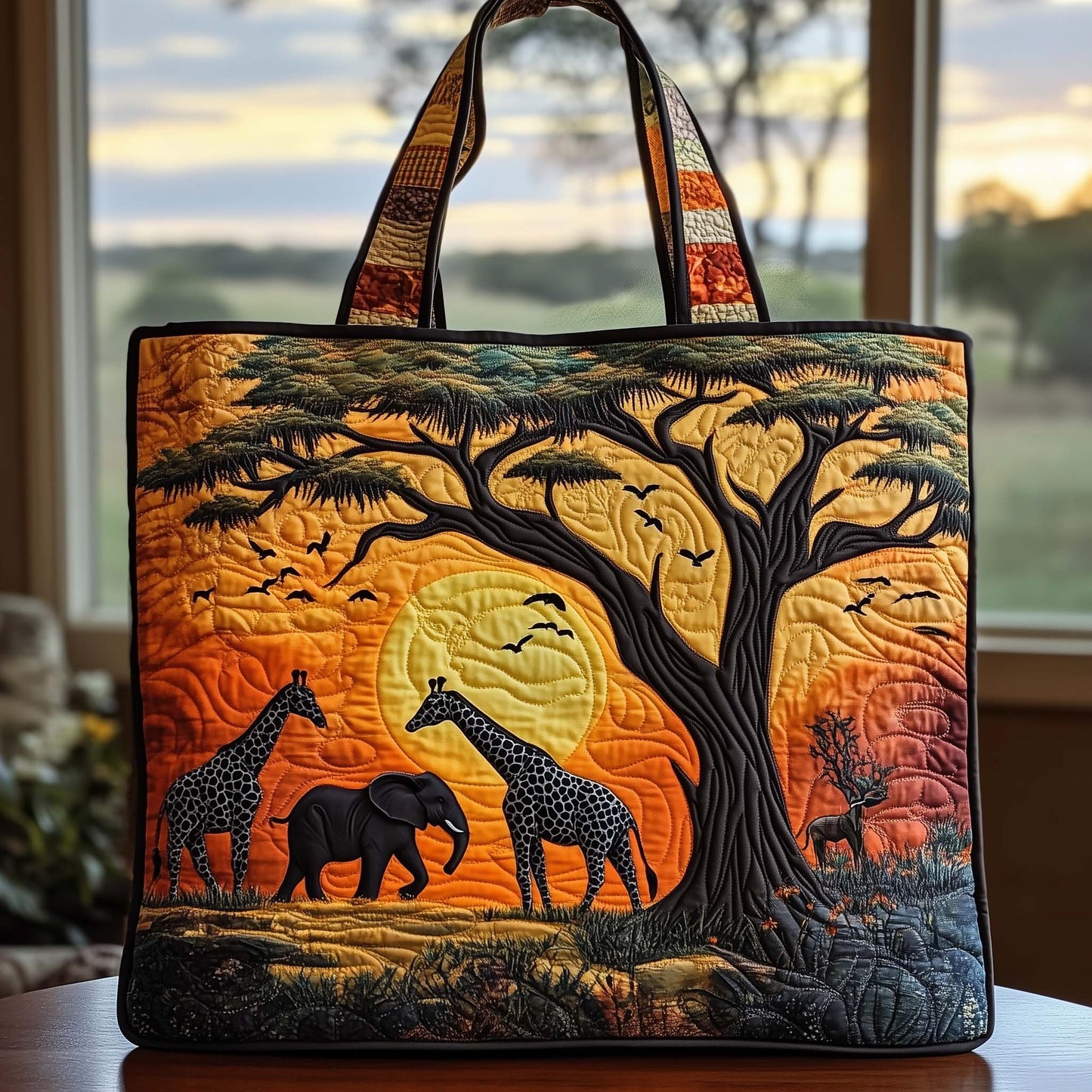 The African Sunset Quilted Tote