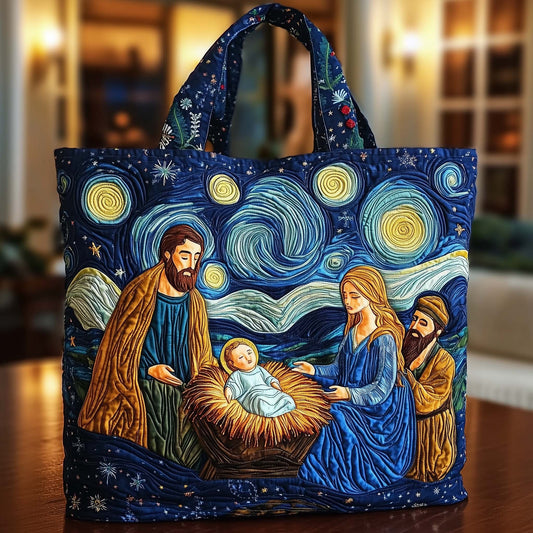 The Starry Nativity Quilted Tote