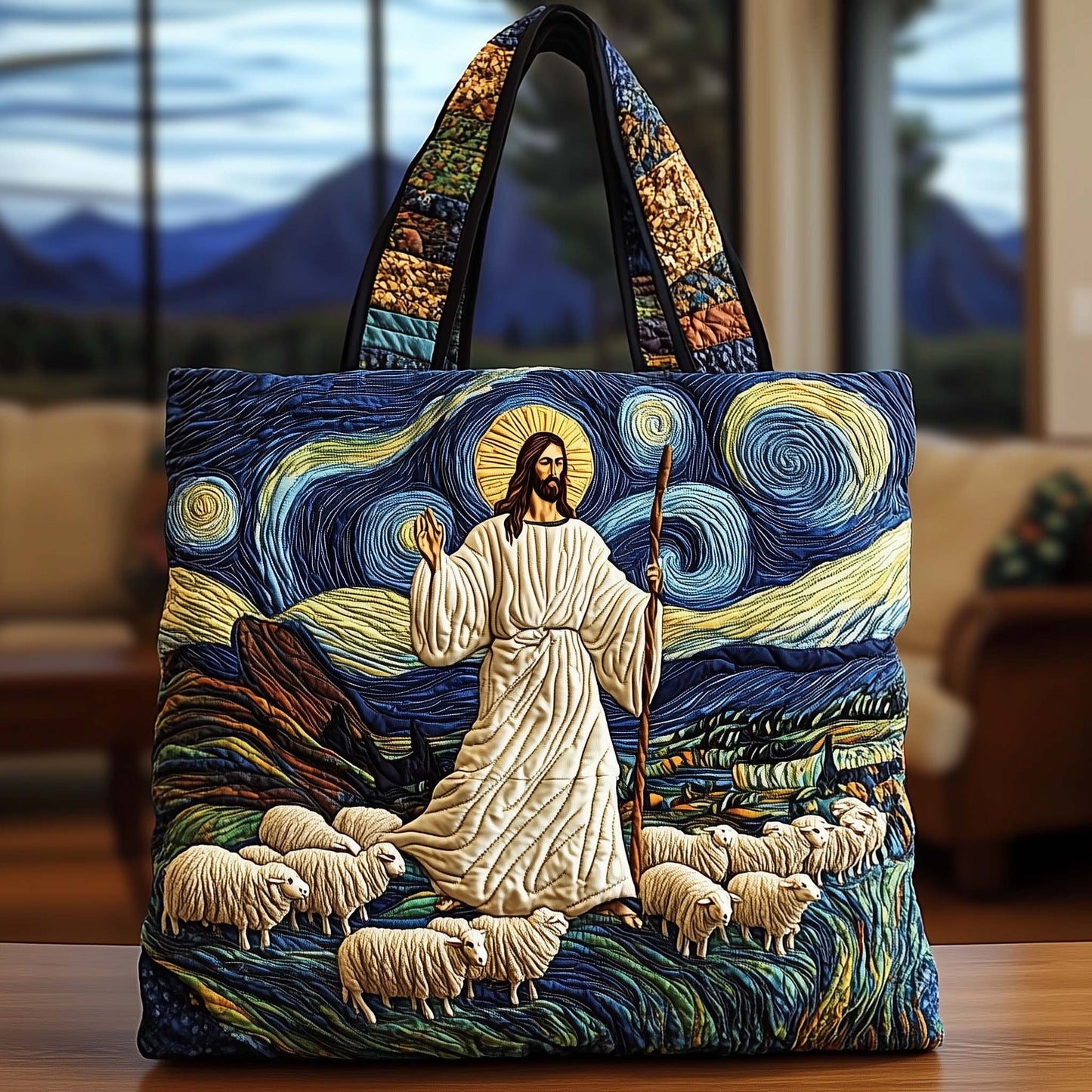 Everyday Jesus Sheep Quilted Tote