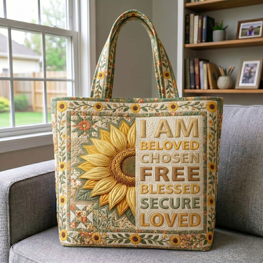 The Faith & Sunflower Quilted Tote