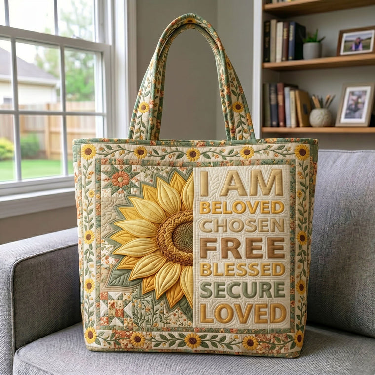 The Faith & Sunflower Quilted Tote