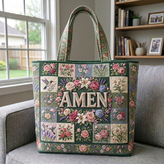 The Floral Faith Quilted Tote