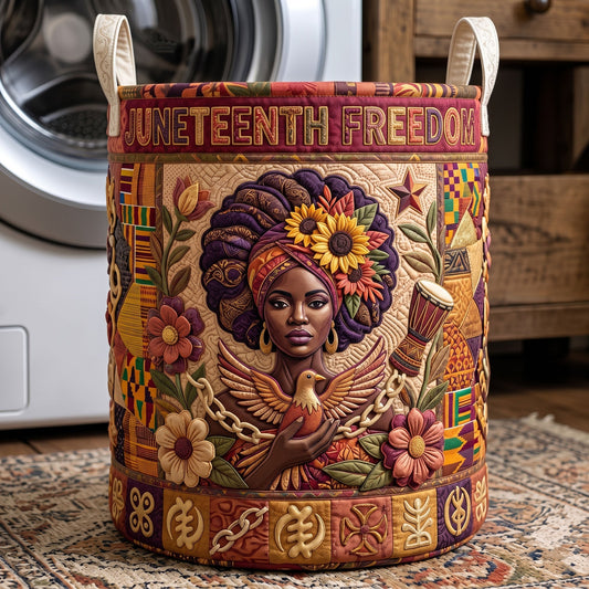 The Juneteenth Freedom Quilted Laundry Basket Tote U466