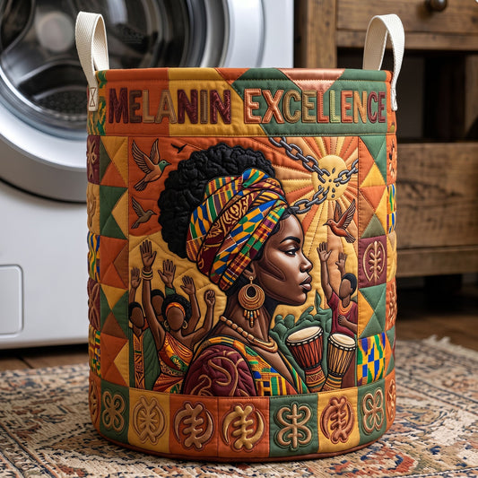 The Juneteenth Freedom Quilted Laundry Basket Tote U467