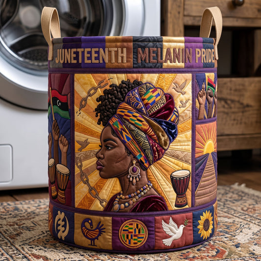 The Juneteenth Freedom Quilted Laundry Basket Tote U468