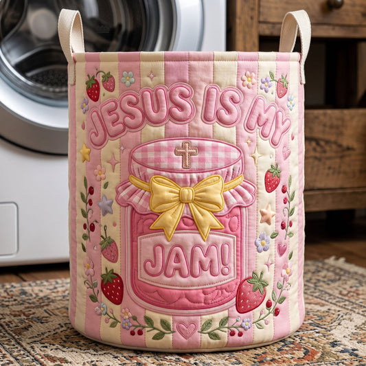 The Striped Christian Quilted Laundry Basket Tote U504