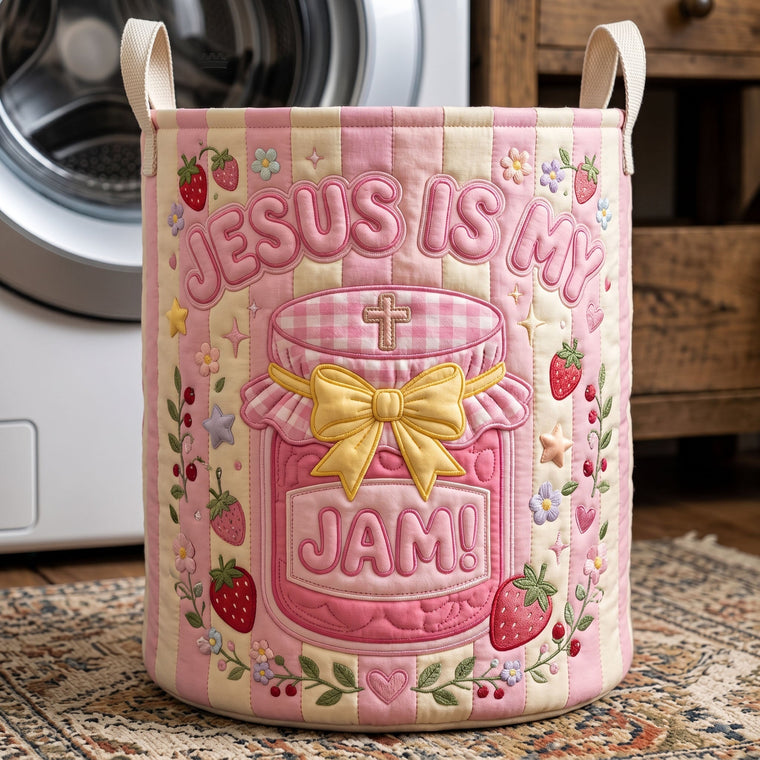 The Striped Christian Quilted Laundry Basket Tote U504