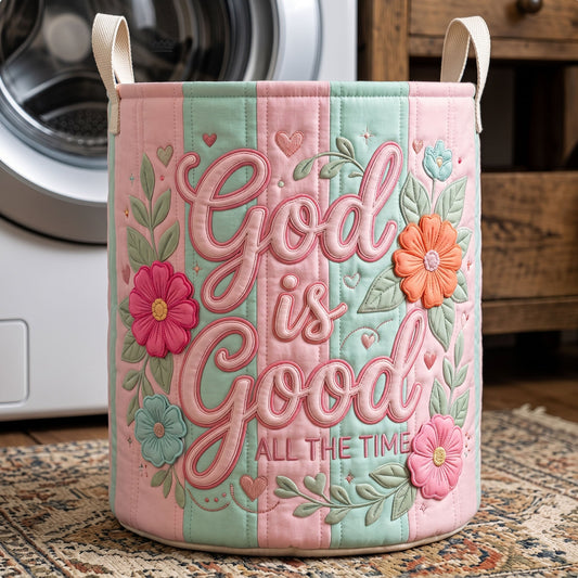 The Striped Christian Quilted Laundry Basket Tote U505