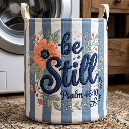 The Striped Christian Quilted Laundry Basket Tote U507