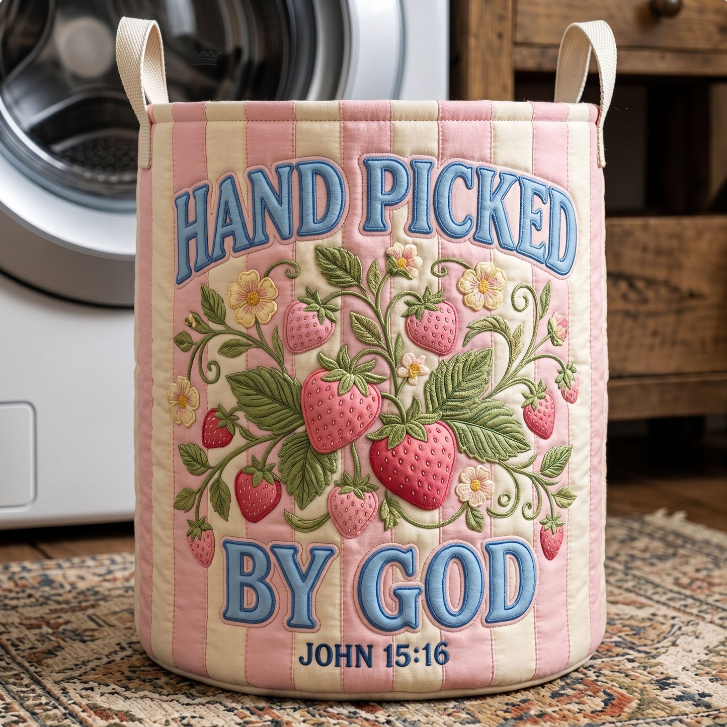 Striped Christian Laundry Tote Bag