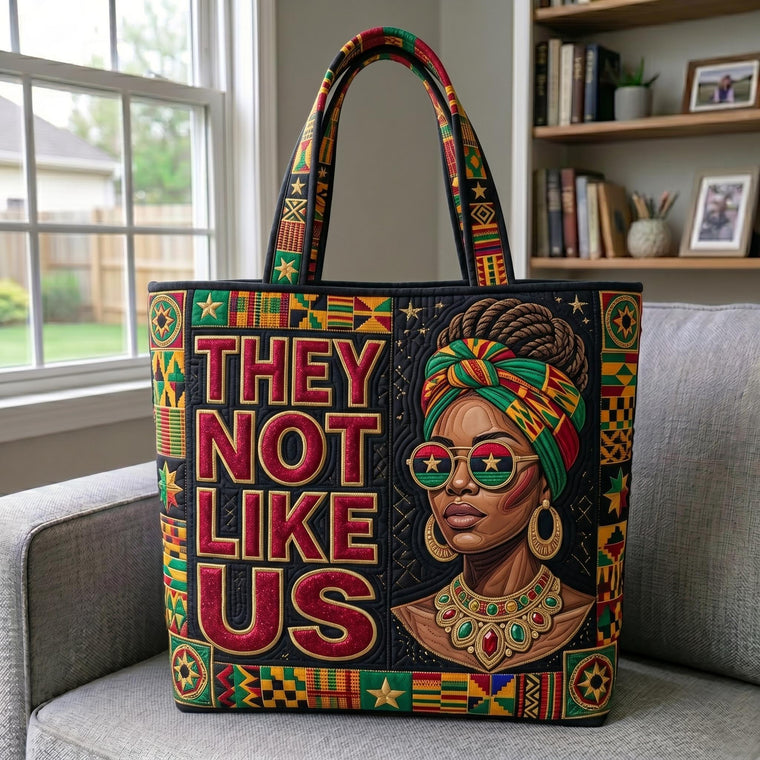 Empowered Woman Kente Patterns Quilted Tote