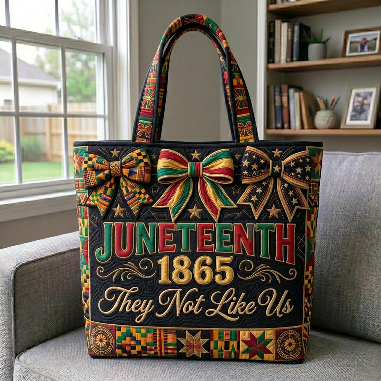 Juneteenth Celebration Bows Quilted Tote