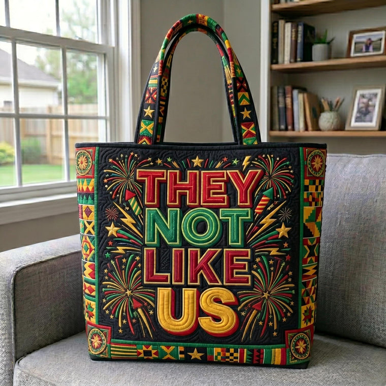 Colorful Statement Text Quilted Tote