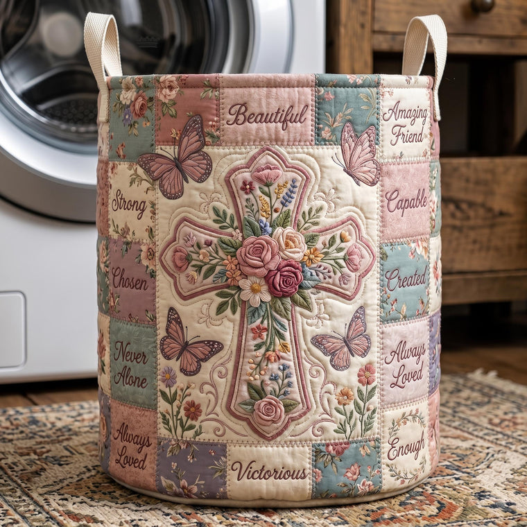 The Christian Faith Quilted Laundry Basket Tote U552