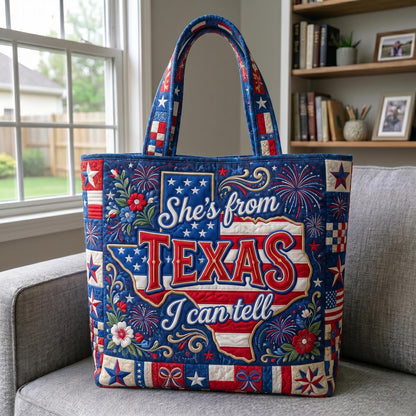 Texas State Patriotic Quilted Tote
