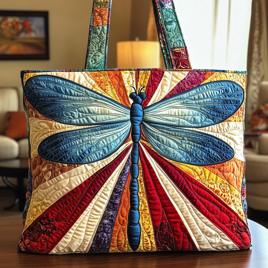 The Vibrant Dragonfly Quilted Tote