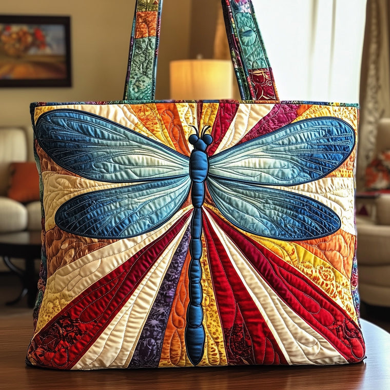 The Vibrant Dragonfly Quilted Tote