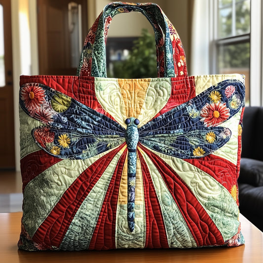Everyday Rustic Dragonfly Quilted Tote