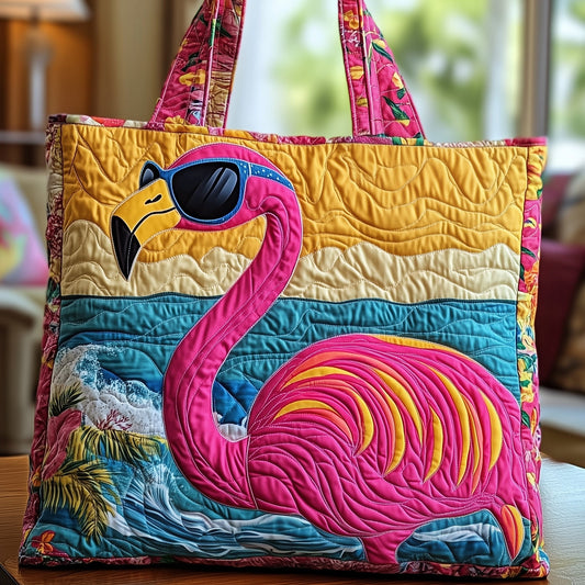 The Summer Flamingo Quilted Tote