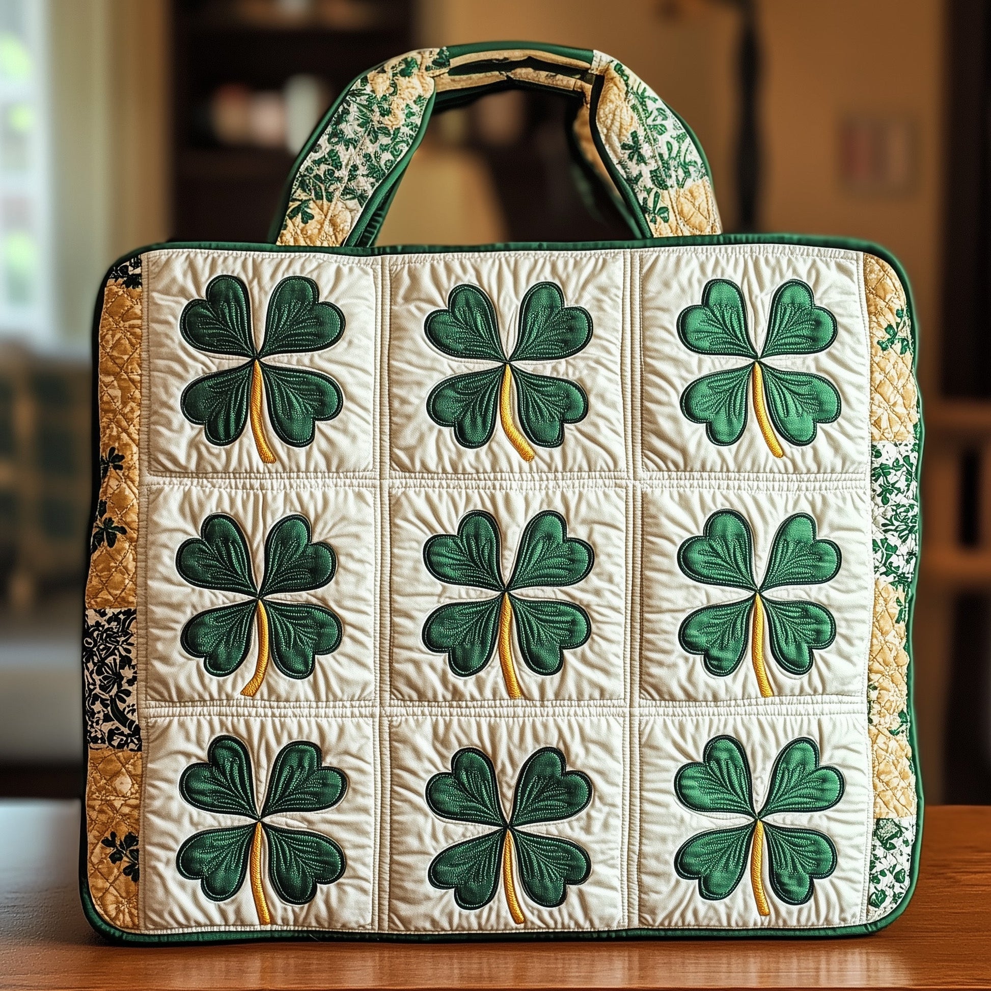 Everyday Green Clover Quilted Tote