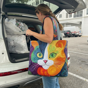 Swirly Cat Quilted Tote Bag GFTONT1115