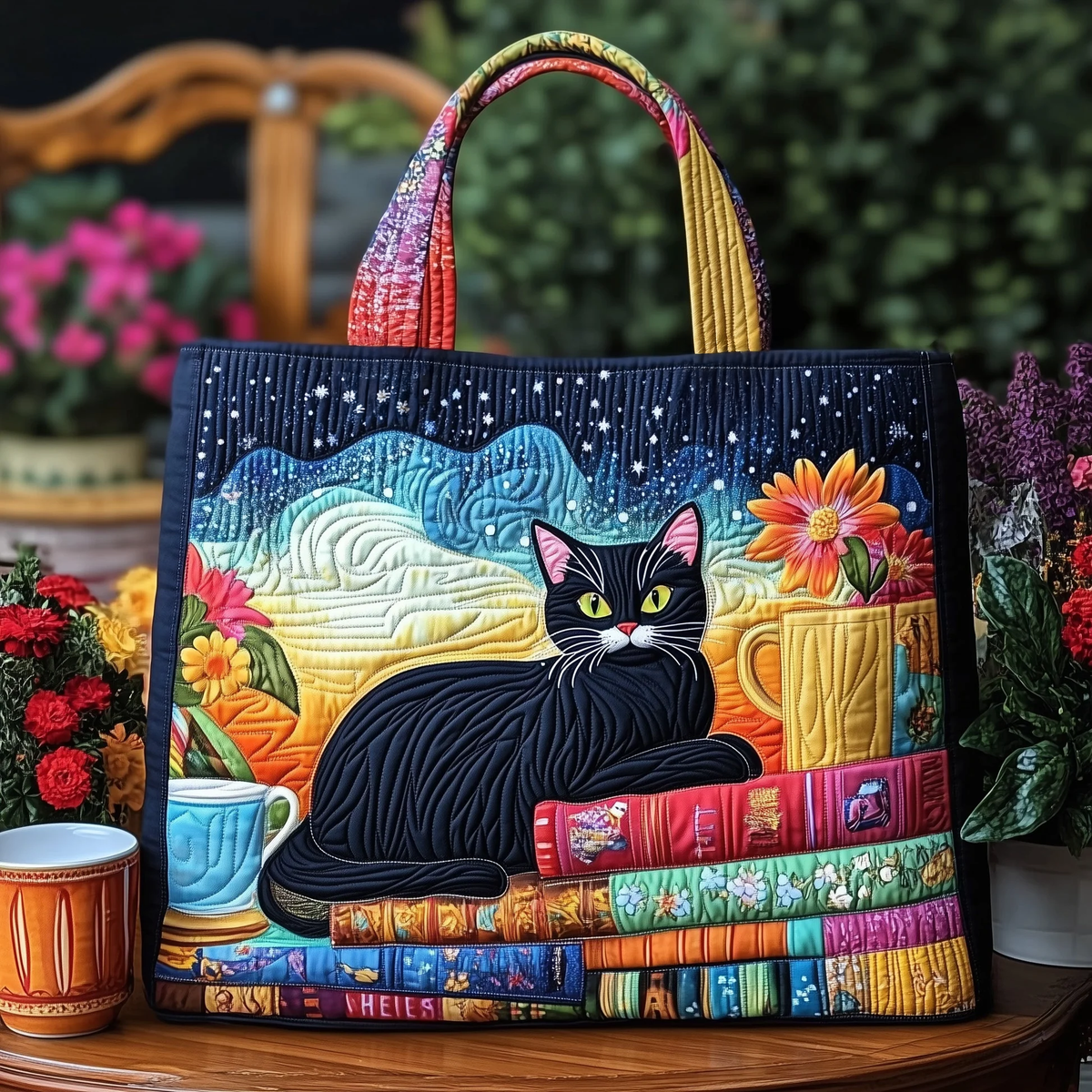 The Cat And Book Tote
