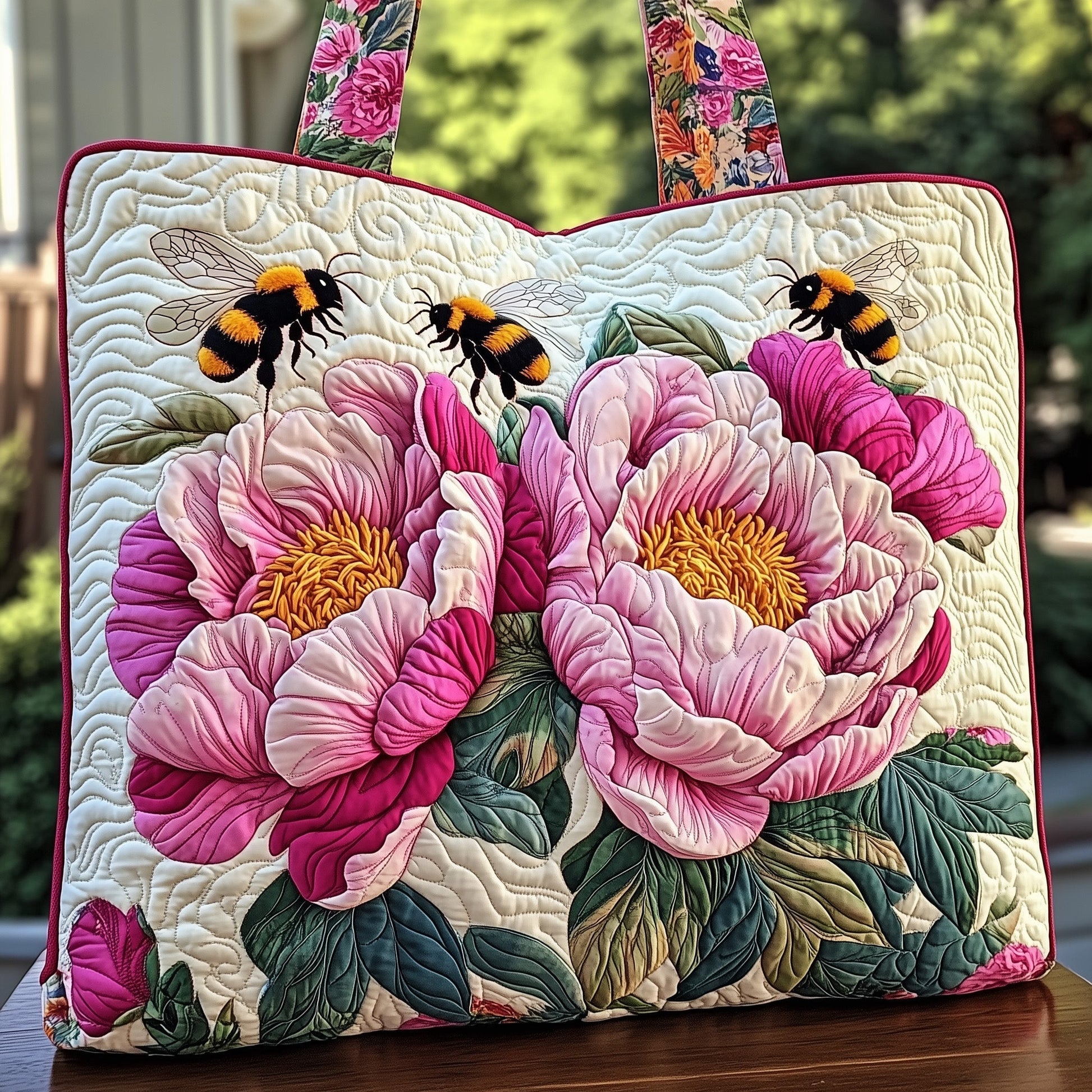 The Peony Bloom Quilted Tote