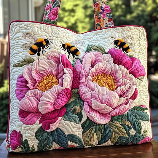The Peony Bloom Quilted Tote
