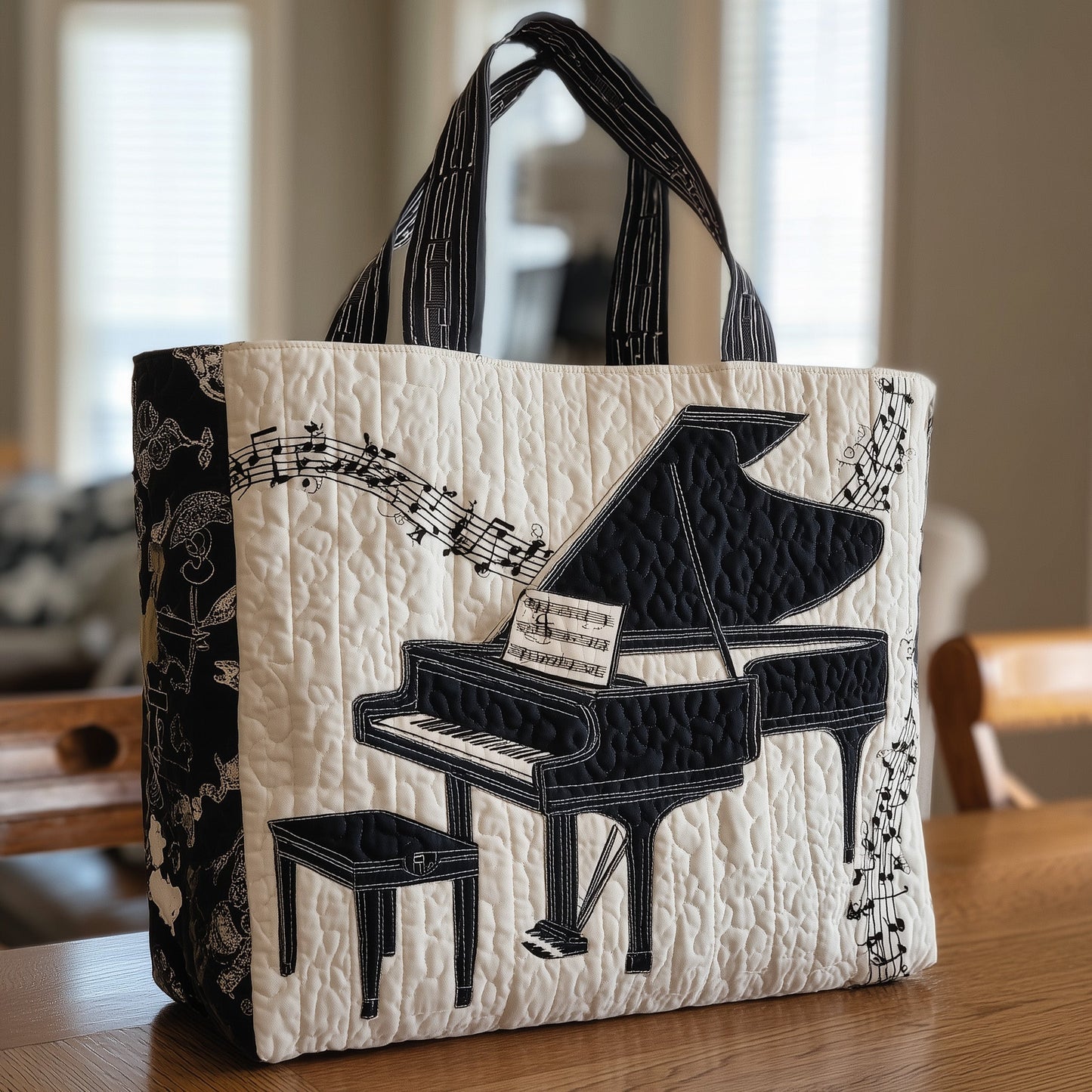 Piano Music Notes Tote Bag