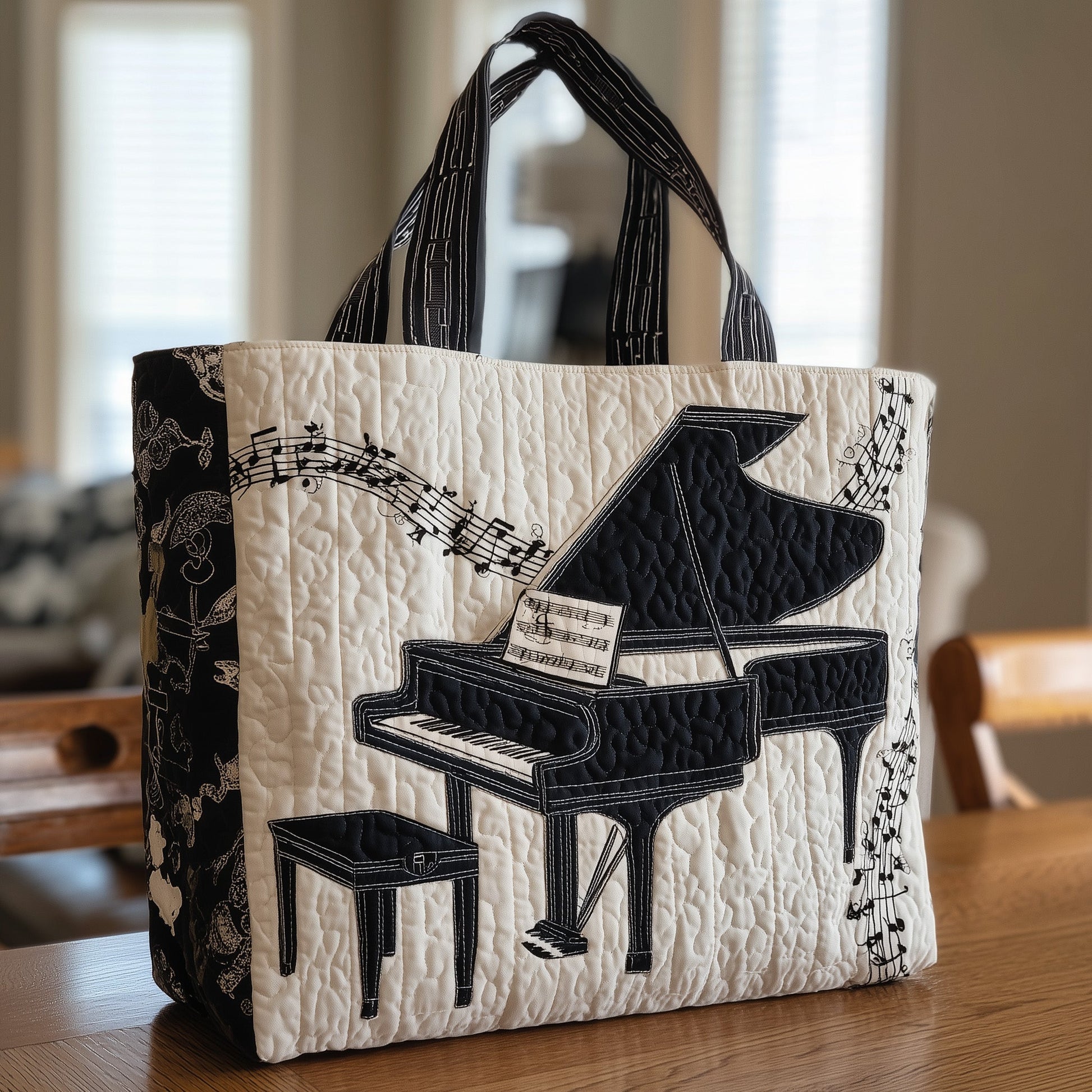 Piano Music Notes Tote Bag