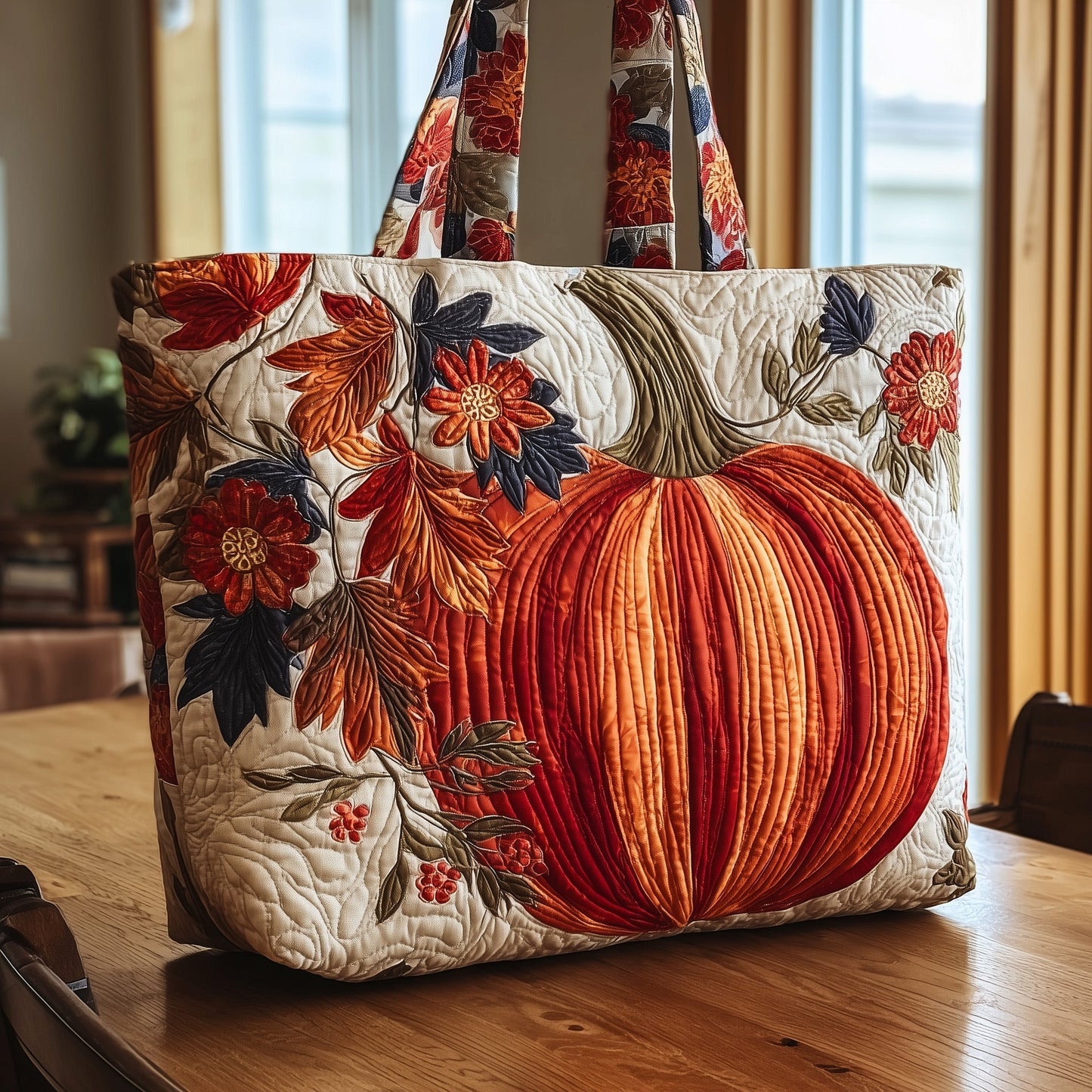 The Autumn Pumpkin Quilted Tote 1380