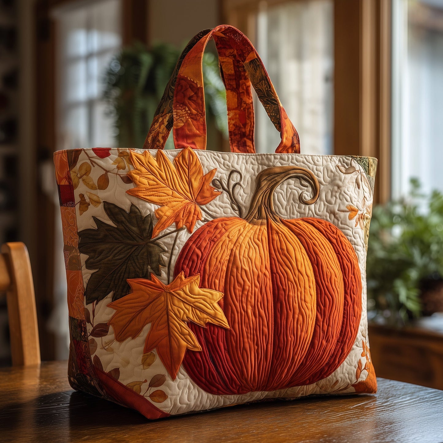 The Autumn Pumpkin Quilted Tote 1381