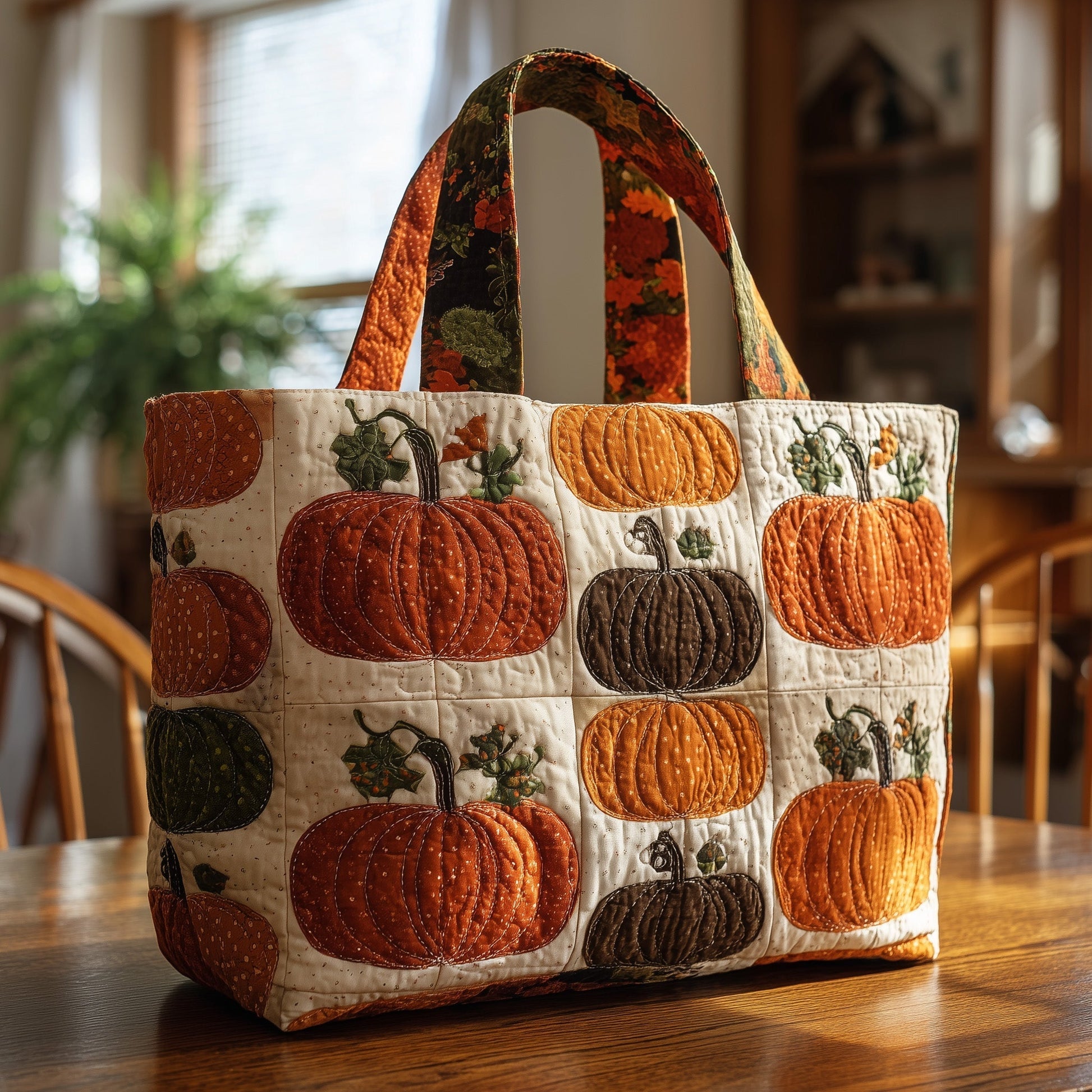 Pumpkins Autumn Patchwork Tote Bag
