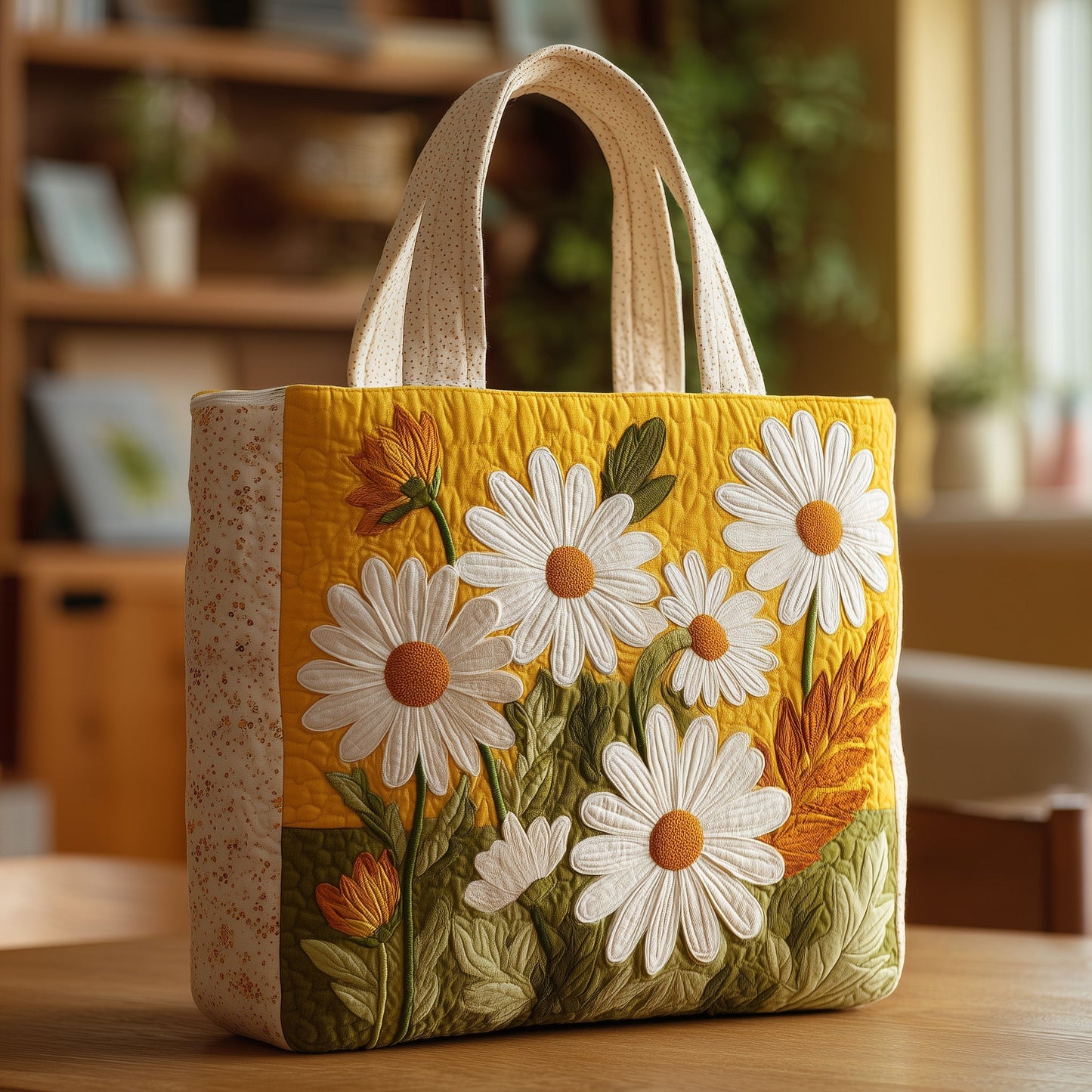 Everyday Daisies Wildflowers Quilted Tote
