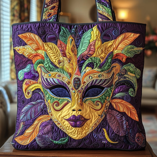 The Mardi Gras Mask Quilted Tote