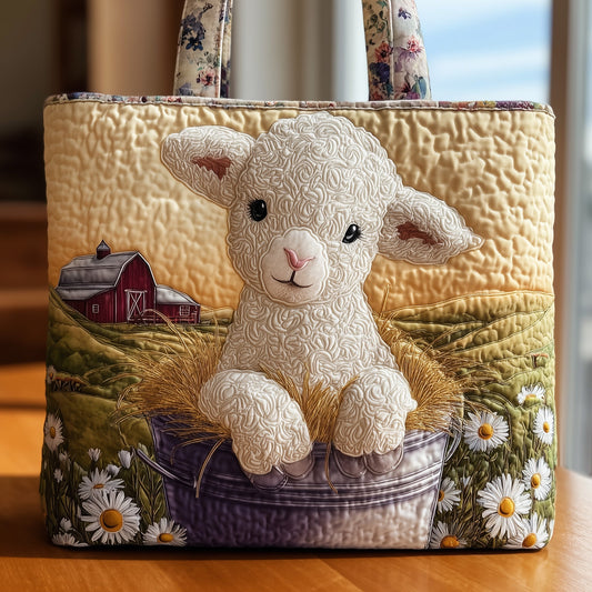 The Farm Sheep Quilted Tote