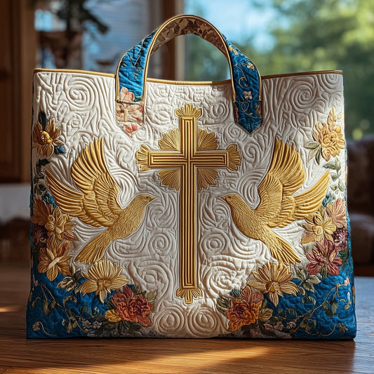 The Golden Cross Quilted Tote
