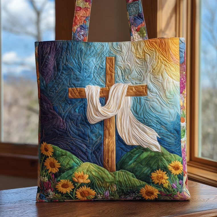 Everyday Chritian Cross Quilted Tote