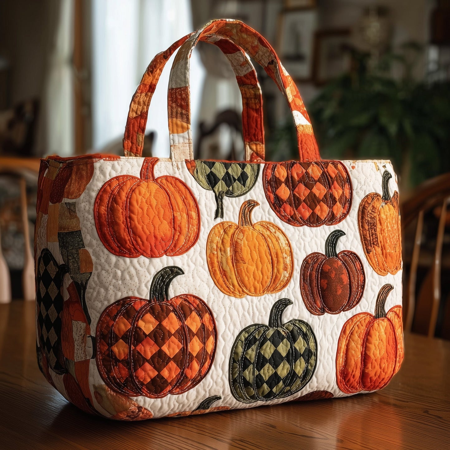Everyday Pumpkins Autumn Quilted Tote