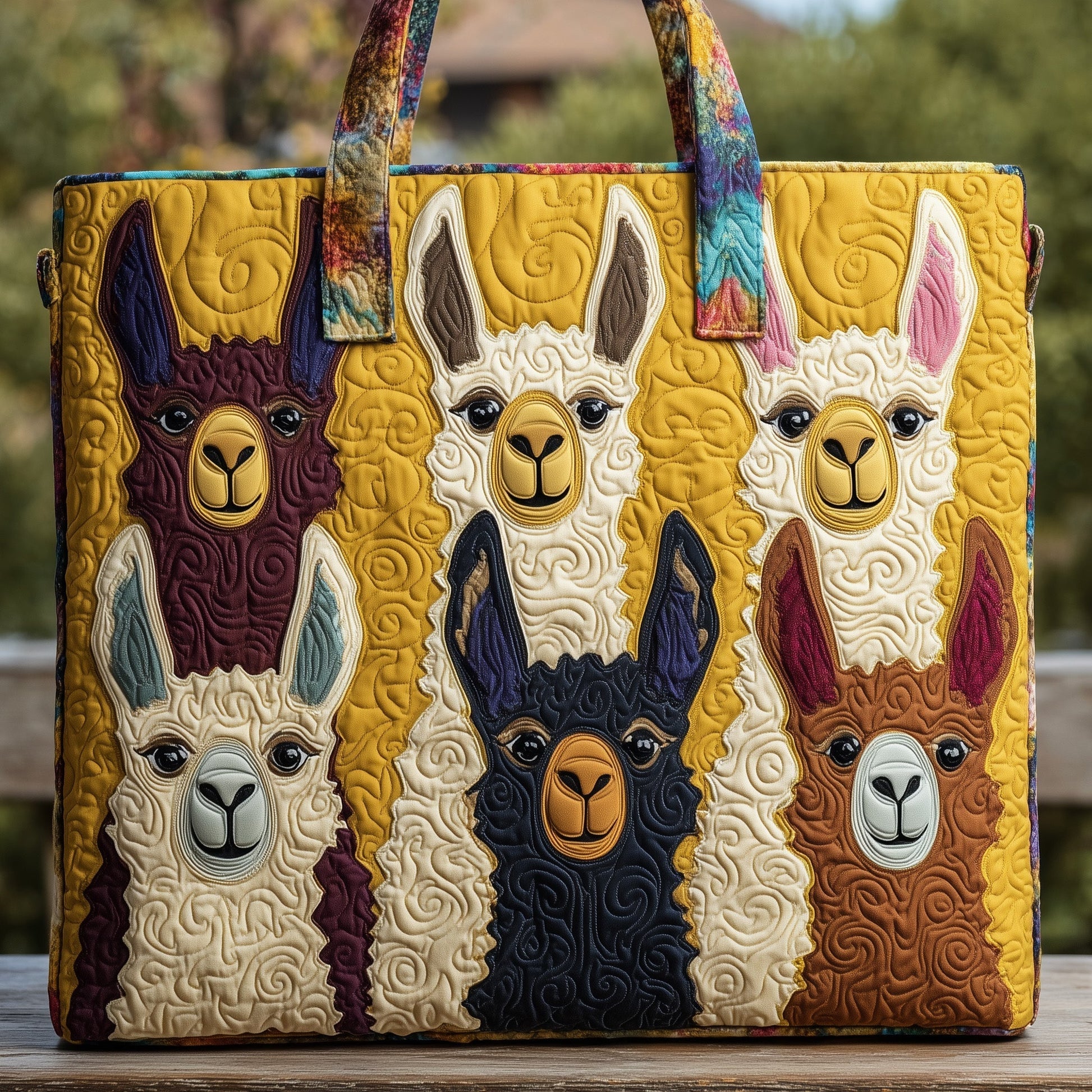 The Llama Herd Quilted Tote
