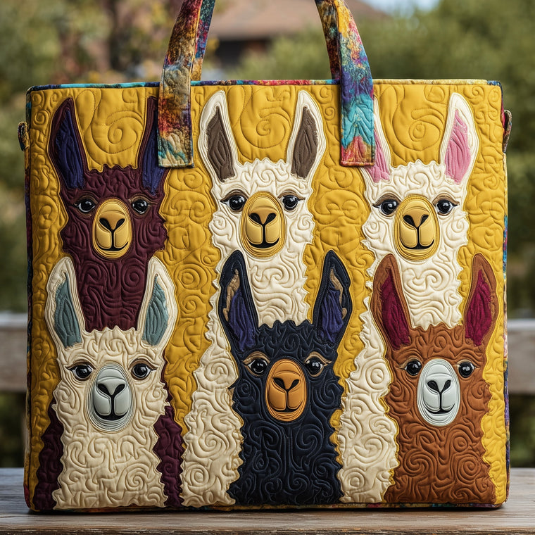 The Llama Herd Quilted Tote