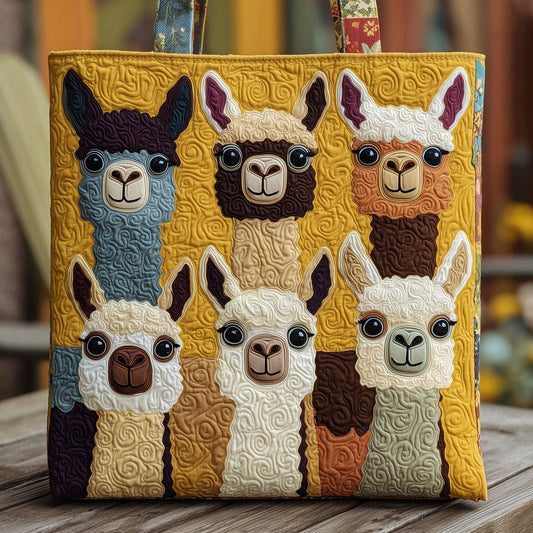 Everyday Llama Herd Quilted Tote