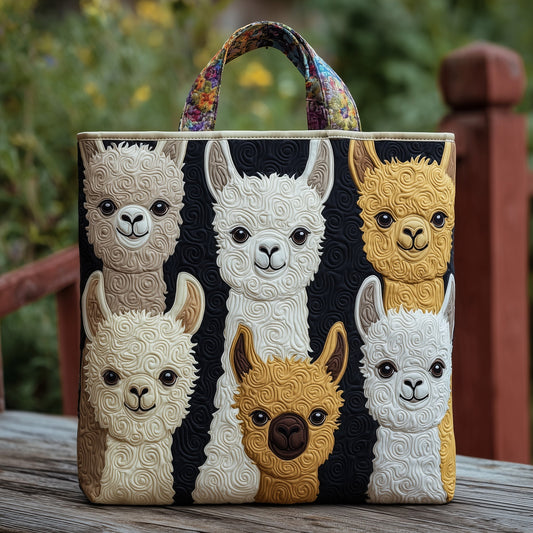 Everyday Llamas Quilted Tote Bag